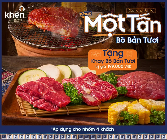 TẶNG KHAY BÒ BẢN TƯƠI 199K